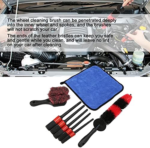 QSTNXB 8pcs Detaljni set četkica, jednostavan za uklanjanje svih prljavština neće ogrebati unutarnji komplet za unutrašnjost automobila, inženjering ručke detalje o detaljima za automobile za automobile