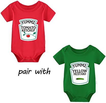 YSCULBUTOL Baby Twins bodi kečap senf Funny Baby Twins Outfits Baby Girl Set kratkih rukava