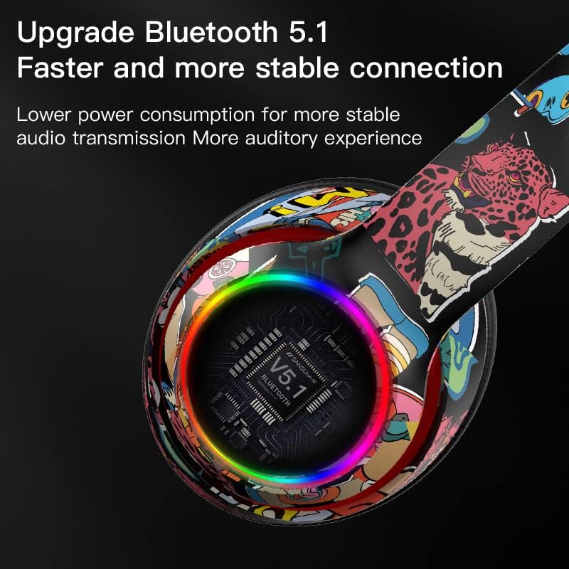 5 # EP slušalice Bluetooth slušalice Cool Graffiti LED slušalice koje emituju svjetlost mogu se umetnuti u karticu mobilni računar Univerzum