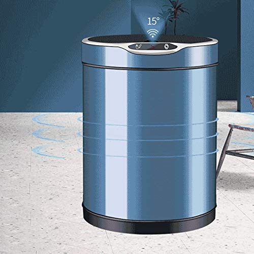 Wpyyi indukcijska kanta za smeće automatska kanta za smeće s poklopcem okrugla kanta za smeće od nehrđajućeg čelika za dnevni boravak kuhinjska kupaonica kanta za smeće za spavaću sobu