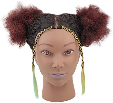 Afro Curly Mannequin glava glava za obuku ljudske kose Manikin frizer Kozmetologija lutka Mannequin glava Manikin glava za obuku za vežbanje Styling pletenica glava Afroamerička kovrdžava kosa glava sa postoljem za stezaljke