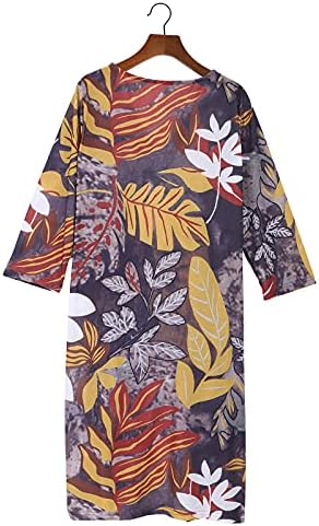Uikmnh ženske ravne polu rukave Maxi haljine Wicking japanski Banana stablo lišće lakta rukav ljetna majica haljine haljine