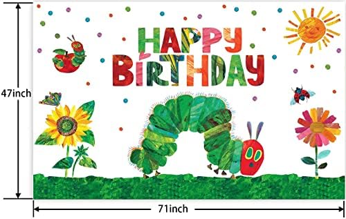 Crtani film vrlo gladni mali zeleni Caterpillar Sretan rođendan Banner dijete čitanje priče insekti tema dekor ukrasi za 1. rođendansku zabavu bebi tuš potrepštine pozadina foto Studio štand rekviziti