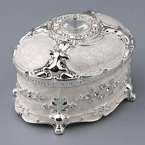 MJWDP kristalni emajl ovalna metalna Vintage kutija za nakit poklon naušnice prsten kutija za čuvanje