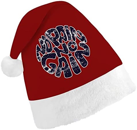 No Pain No Gain Božić šešir Santa šešir Funny Božić kape Holiday Party kape za žene / muškarci