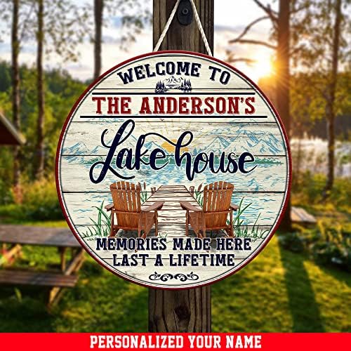 N imena na cijelom printu personalizirano jezero kuća, jezero, jezero drvo drveta 8 , 12, 18 Jezero