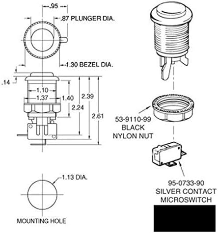 Fosiya 7x arkadna dugmad 30mm Happ tip standardni prekidač sa dugmadima od 20 cm kabl za arkadni
