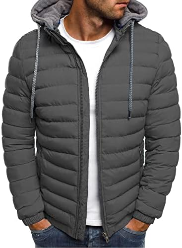WenKomg1 Puffer jakne za muškarce, čvrsta lagana pakirana gornja odjeća Zip gore Topli ugodne jakne za napajanje