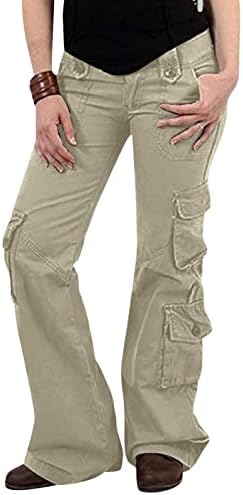Zlovhe ružičasti teretni pantalone, ženske baggy teretne hlače sa džepovima širine noge pantalone
