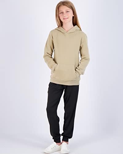 Real Essentials 3 Pakovanje: Djevojčica mekana četkana runa pulover dukserica sa džepom Kenguru