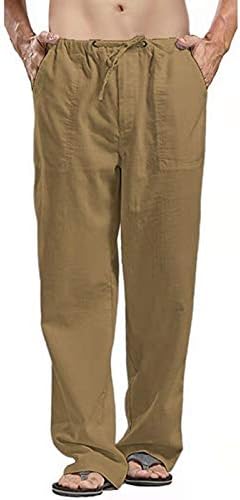Dudubaby Bell donje hlače Muške ljetne i modne pamučne i posteljine pantalone guste joge hlače