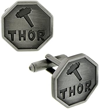 Thor Hammer Pewter-Tone Octagon dugmad za manžete zvanično licencirana od strane Marvel + Comic Con Exclusive