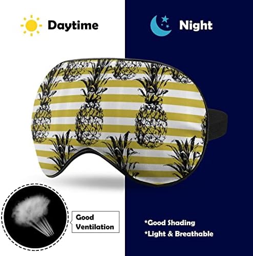 Retro prugasta maska ​​za oči od ananasa za spavanje zanimanje noćne očiju sa podesivim kaišem za muškarce koje žene trave joga nap