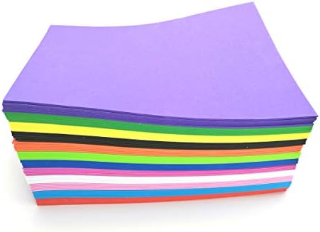 MBJELIR EVA pjenaste listovi 60 paketa 8,7 x 12,6 inča, 2 mm debljine, 12 boja, 5 listova svaka boja ili učionica, scrapbooking, pletenica, dječja djelatnosti
