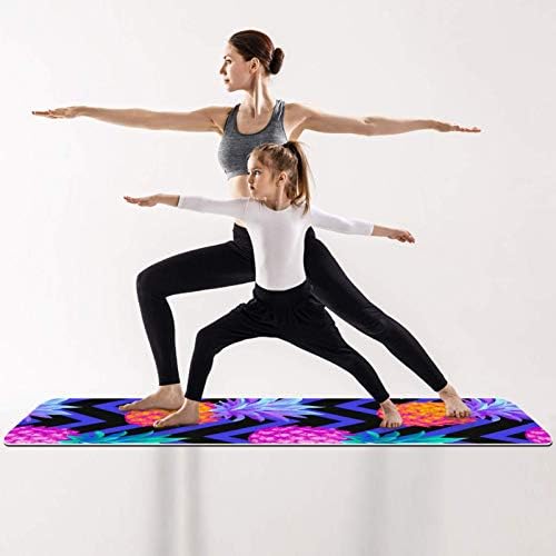 Unicey debela neklizajuća Vježba & amp; fitnes 1/4 prostirka za jogu sa šarenim voćem Chevron Print za Yoga Pilates & amp; fitnes vježbe na podu