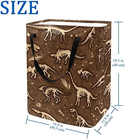 Korpe za veš, vodootporna sklopiva korpa za veš sa ručkama za dječje vrtiće koledž spavaonice za djecu spavaća soba Dino Kosturi fosili dinosaurusa