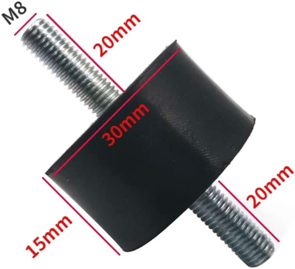4pcs m8 x 20 mm stubovi Gumeni vibracijski izolator montira izolatore za apsorber automobila sa gumenim nosačima od 30 x 15 mm