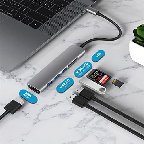 GENIGW USB 3.1 Tip-C Hub na Adapter 4K Thunderbolt 3 USB C Hub sa Hub 3.0 TF utorom za SD čitač