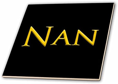 3dRose Nan, uobičajeno žensko ime u Americi. Žuto na crnom poklon za djevojke-pločice