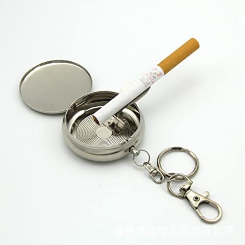 AEOIH 3pcs džep pepeljara prijenosni metalni mini pepeljasti miris, video igra prijenosna veličina putovanja džepna ključa sa držačem cigareta, pepeo za cigarete neće procuriti