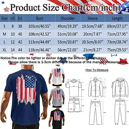 UBST 4. srpnja Muška majica kratkih rukava, ljetna američka zastava Print Slim Fit Ležerne prilike Basic Sports Tee vrhovi