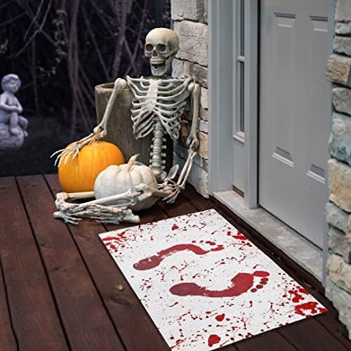 Halloween Dekoracije Dobrodošli otirač krvavi otisci stopala podloga za ulazna vrata Unutarnji/Vanjski