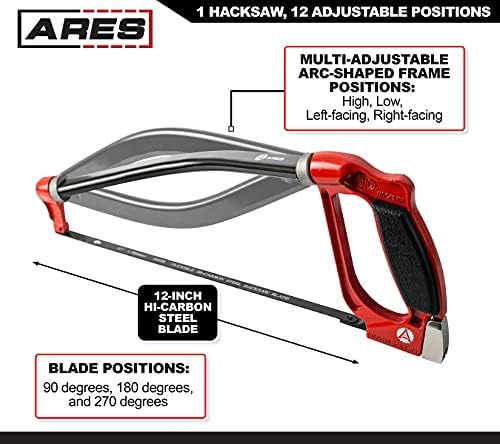 ARES 70098-3d Professional Hacksaw - višestruko podesivi okvir u obliku luka - Višeugaoni položaj oštrice