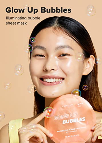 I dew CARE Bubble sheet Mask-Glow Up Bubbles, 5 EA + Hydrocolloid Acne Pimple Patch-Timeout Blemish Chin