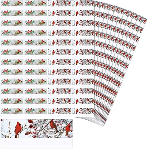 Spiareal 12 list 576 komada Božić Adresa naljepnice povratak Label Red Cardinal naljepnice ptica naljepnica Printable Laser vinil za koverte paket