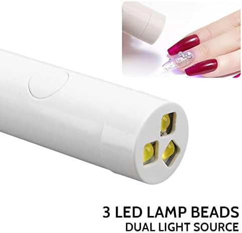 Agatige Mini UV LED olovka za nokte, Prijenosna manikura fototerapija UV sušilica za nokte svijetlo bijeli komplet za manikuru s jednim prstom