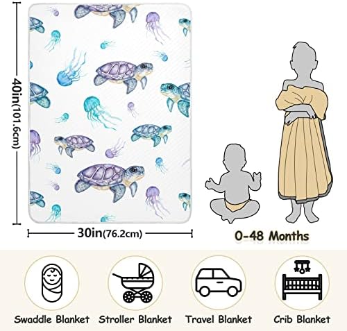 Slatke kornjače Jellyfish babe za dječake super mekane pokrivače za toplu podlogu za djevojke Lagana krevetića pokrivač baba za krevetić za dječji kolica novorođenčeni dekor za odrasle dekor za odrasle