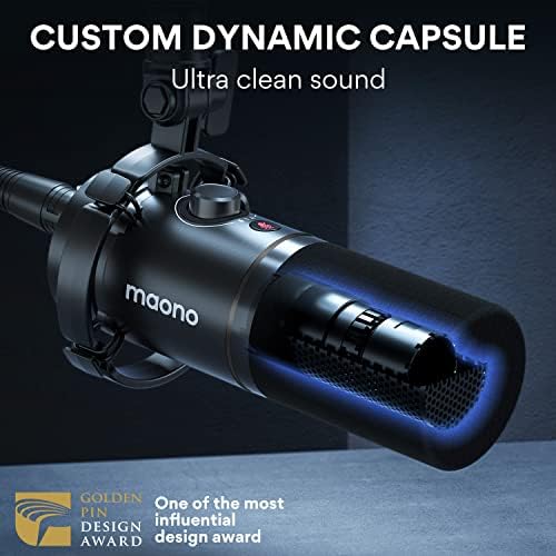 Maono PD200X Podcast Dynamic mikrofon sa Au-MH601 studio monitor slušalice paket za Podcast, Studio, Streaming, snimanje, vokal