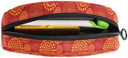 Djrow olovka za olovku torbe držač fuse, školski uredski dodaci Studentski dopisnica tamno narančasti krug točkica uzorak kozmetička torba za šminku za djevojčicu