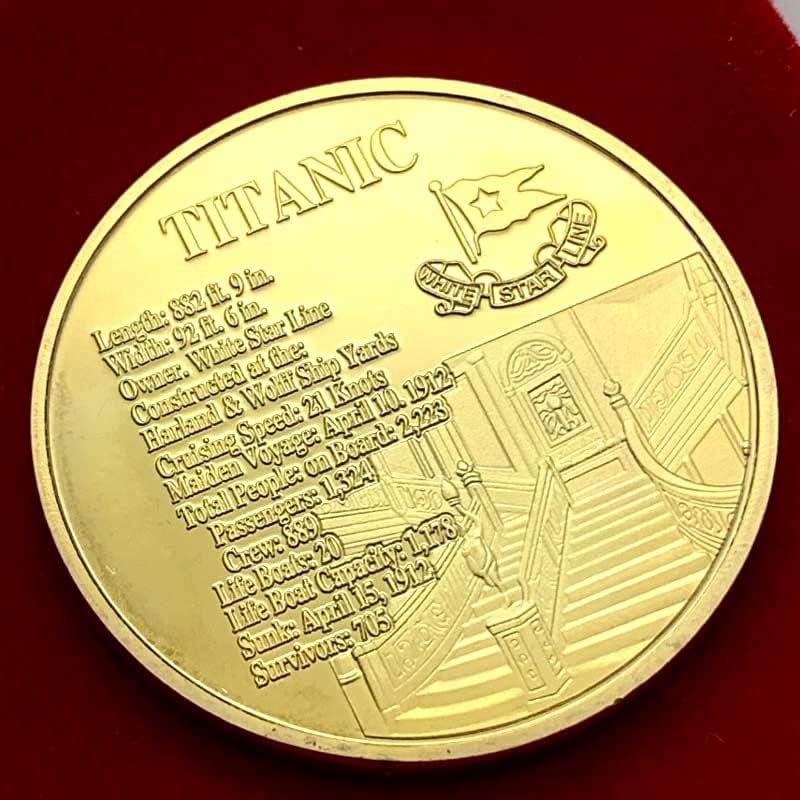 Britanski Titanic Brod Pozlaćeni Komemorativni Novčić Kolekcija Kovanica Titanic Novčić Komemorativna Medalja