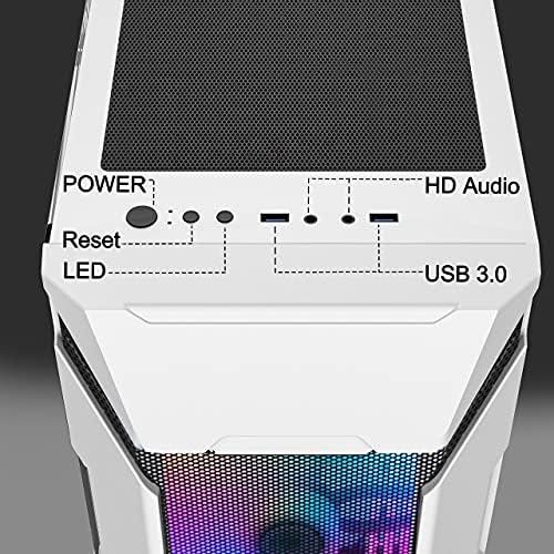 MUSETEX MATX Tower 3kom 120mm ARGB ventilatori + 1x 200mm ARGB ventilator unapred instaliran 2 kom × USB 3.0 portovi otvaranje kaljenog stakla Panel & amp ;Mesh prednji protok vazduha Micro-ATX Gaming PC Case