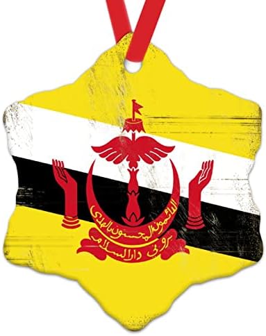 Brunei Zastava Božić drvo ukrasi Brunei zemlja suvenir Funny Božić Hanging Decor nacionalna zastava Božić dekor