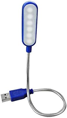 GMLSD lampe, prenosne USB LED stolne lampe za 360 stepeni DC 5V fleksibilna podesiva stolna lampica 6 LED-a Čitanje lampica za knjige Nightlight za laptop, plava