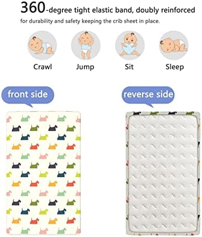 Scottie Osredni izgrađeni mini listovi krevetića, prenosivi mini krevetići listovi ultra mekih listova djeteta