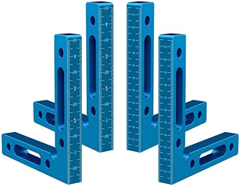 4pcs 90 stupnjeva od legura za pozicioniranje, 4,7 x 4,7 stezaljke za pravu kut drvene stolare, kutni stezni kvadrat za okvire za slike kvadrati sastavljanje ormarića ladice, plava