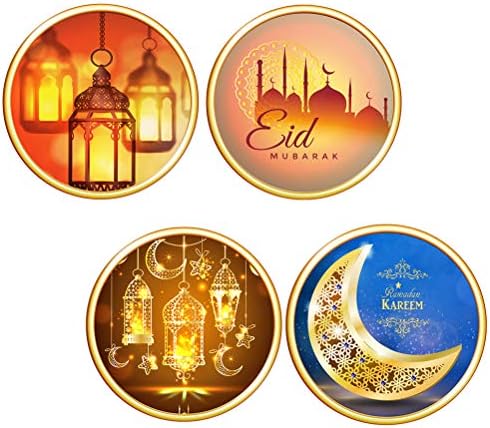 4pcs Eid musliman Ramadan naljepnice Samoljepljene zaptivne naljepnice Zidne naljepnice Početna Dekor za slavne