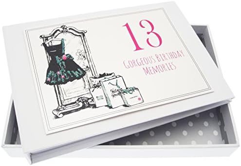 Bijele pamučne kartice 13. rođendan, sitni album, mala crna haljina