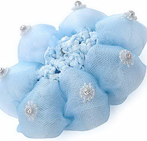 Pakovanje od 2 mrežaste mrežaste dodatne opreme za kosu Snood Ballet Dance mreža za kosu sa dijamantskom plavom