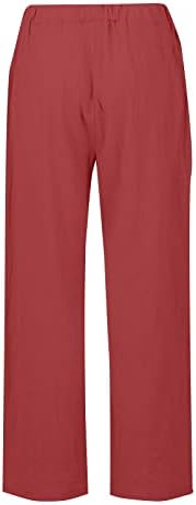 Uqrzau ženske ljetne hlače Lood široke noge casual elastične struke pamučne pantalone casual pantalone, s-3xl
