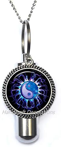 RukovanjeDecoracija yin-yang urn astrologija kremacija urna ogrlica nakita šarm urn za njega ili nje, ručno
