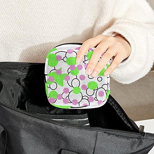 ORYUEKAN torba za Period, torba za odlaganje higijenskih uložaka, ženstvena torba za higijenske uloške za djevojčice žene dame, ružičasto zelena okrugla apstraktna umjetnost moderna