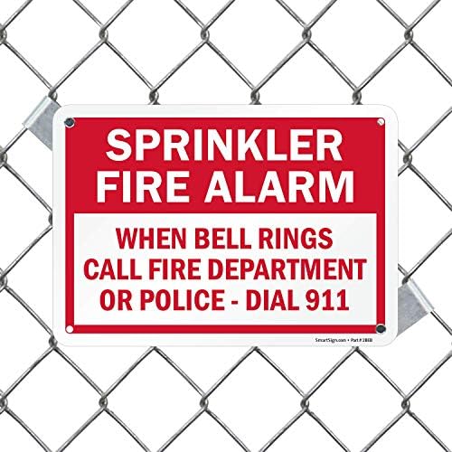 SmartSign Sprinkler Protivpožarni Alarm - kada zvonce pozovu 911 znak / 7 x 10 Aluminijum