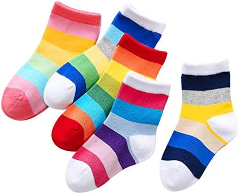 Šareni dječji mališani dječaci Djevojke Rainbow Stripe čarape Dječje čarape za pamučne posade za više boja