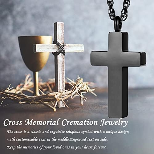 Kremacija poprečna ogrlica za pepeo - set od 6-nehrđajućeg čelika poprečnog urnog privjesak pepeo Memorijalni