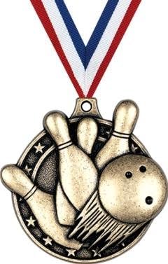 Medalje za kuglanje zlata - 2 3D kuglačke akcije nagrada sa vrpcom izreza