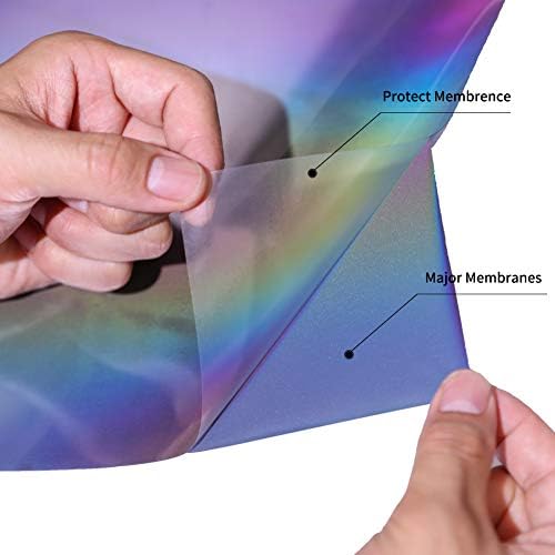 Kegumingx HTV Rainbow Reflection Rainbow Gvožđe na vinilnom prijenosu za topline vinil 12 inča x 8 stopa željezo
